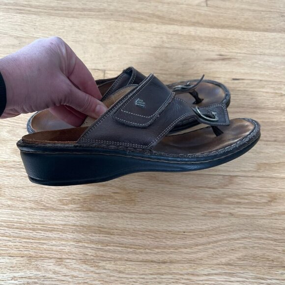 Finn Comfort Brown Leather Thong Sandals Women's Size 40 - Picture 5 of 10